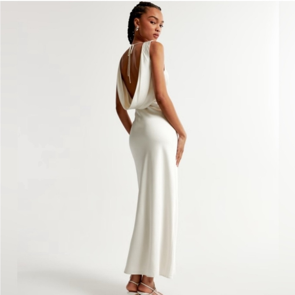Abercrombie plunge cowl back maxi dress